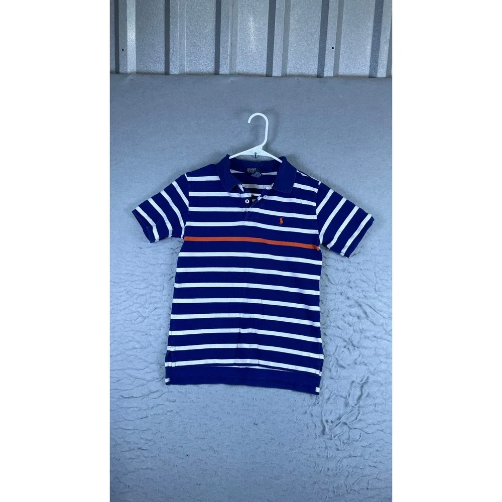 Polo Ralph Lauren Polo Shirt Mens S Blue White Striped Excellent Short Sleeve
